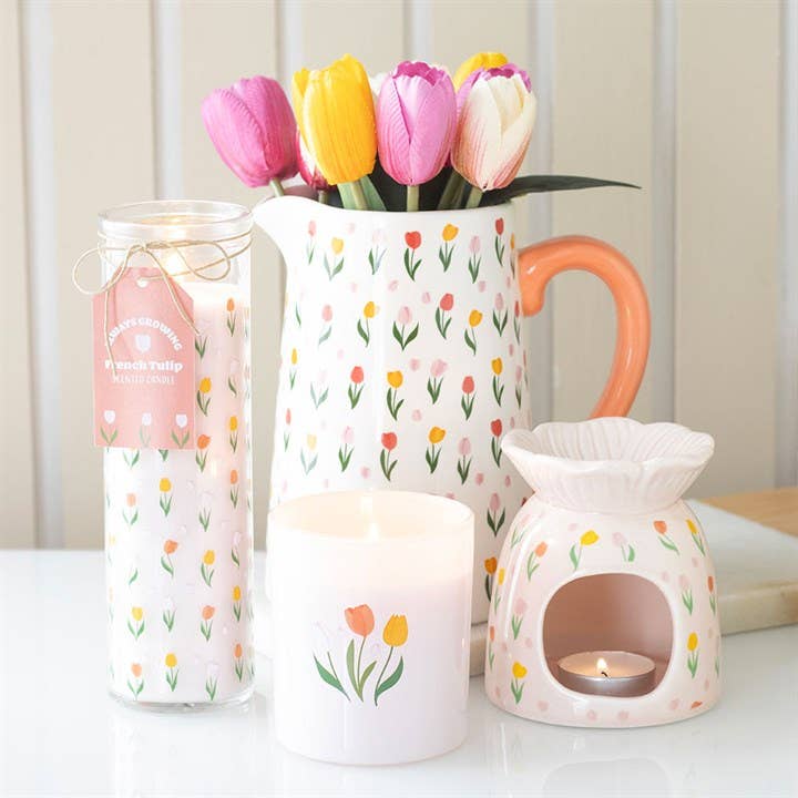 Tulip Print French Tulip Mother's Day Tube Candle