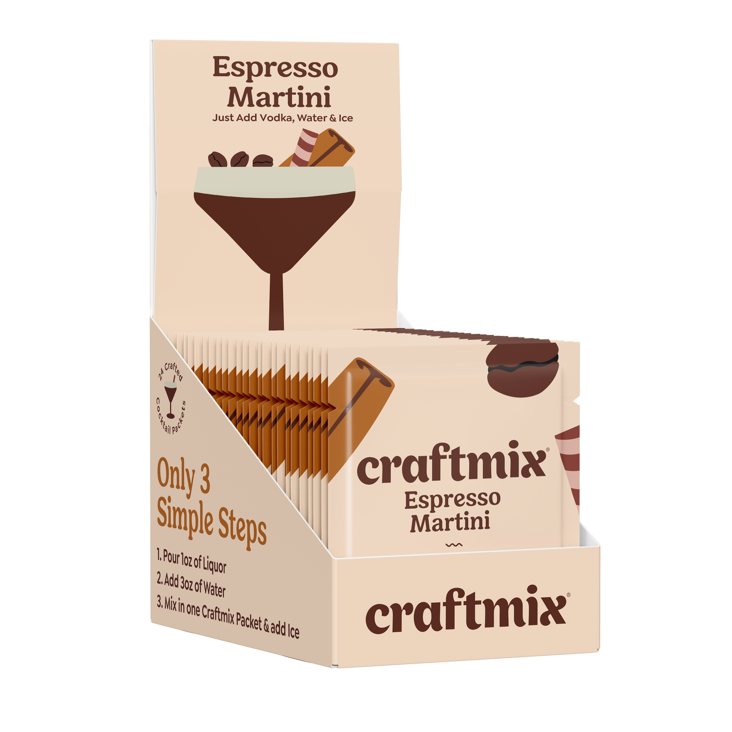 Craftmix - Espresso Martini Cocktail / Mocktail Mixer - 24ct Caddy