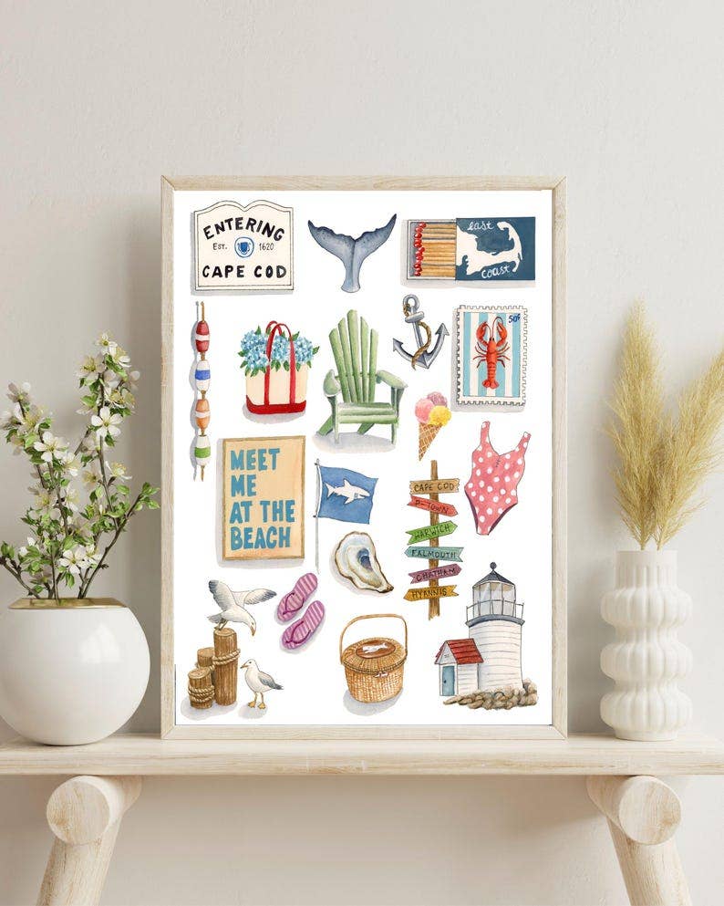 Fiona and Honey Designs - Cape Cod Illustration Watercolor Painting