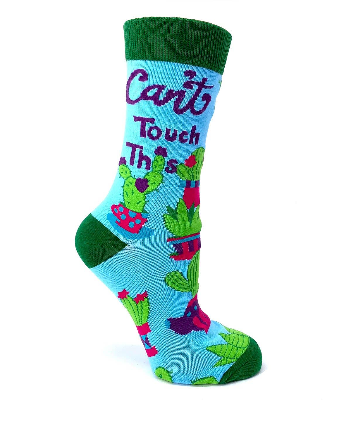 Fabdaz - Can't Touch This Women's Crew Socks Featuring Prickly Cactus