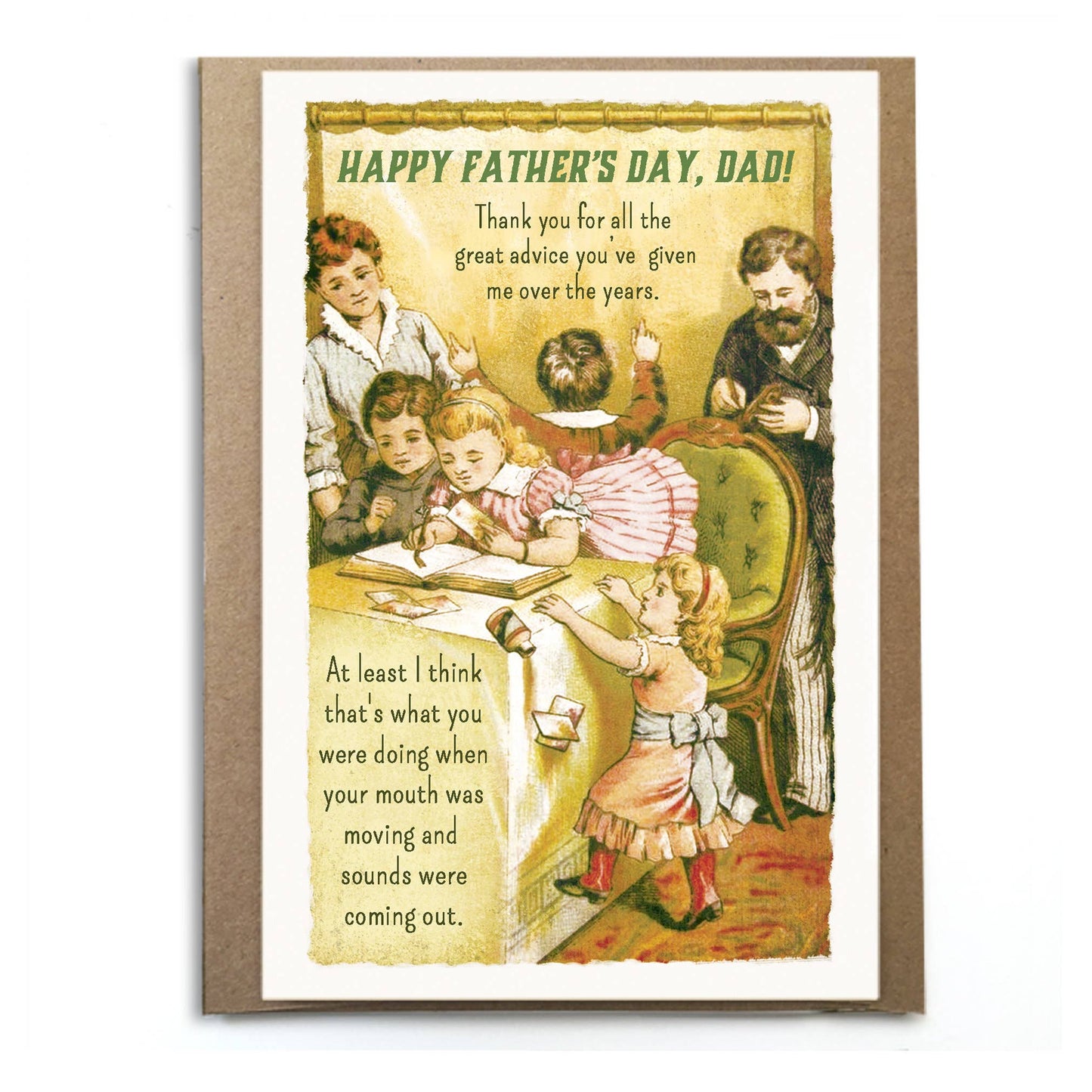 A Zillion Dollars - Funny Father's Day Card - Good Advice; Vintage Style; Victorian Style; Funny Sarcastic Card for Dad