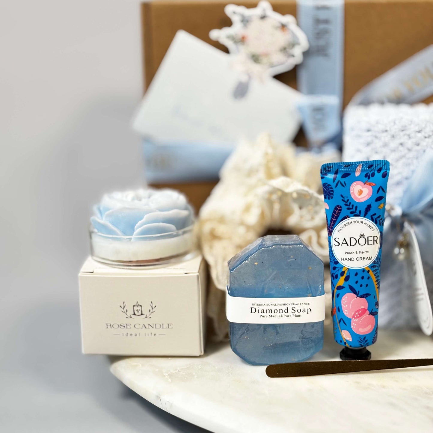 OH MY BOX - Blue Relaxation Gift Box | 8 Pcs Self Care Set for Women