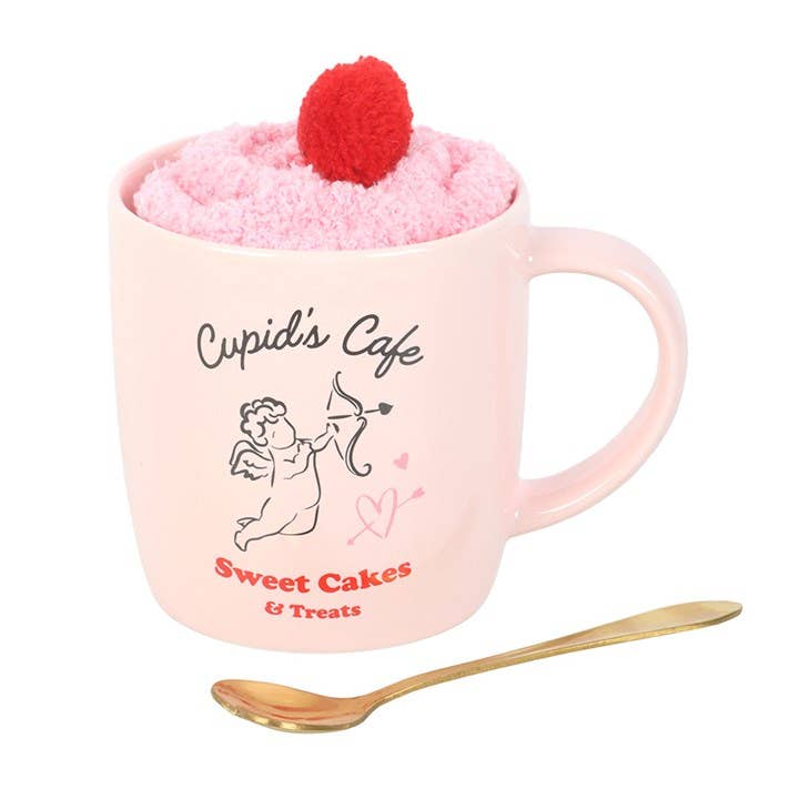 Something Different Wholesale - Cupid's Café Mug, Spoon and Socks Set