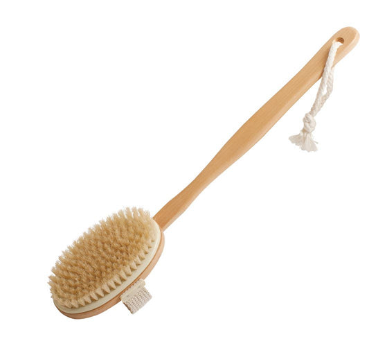 Back & Body brush with handle, wooden massage