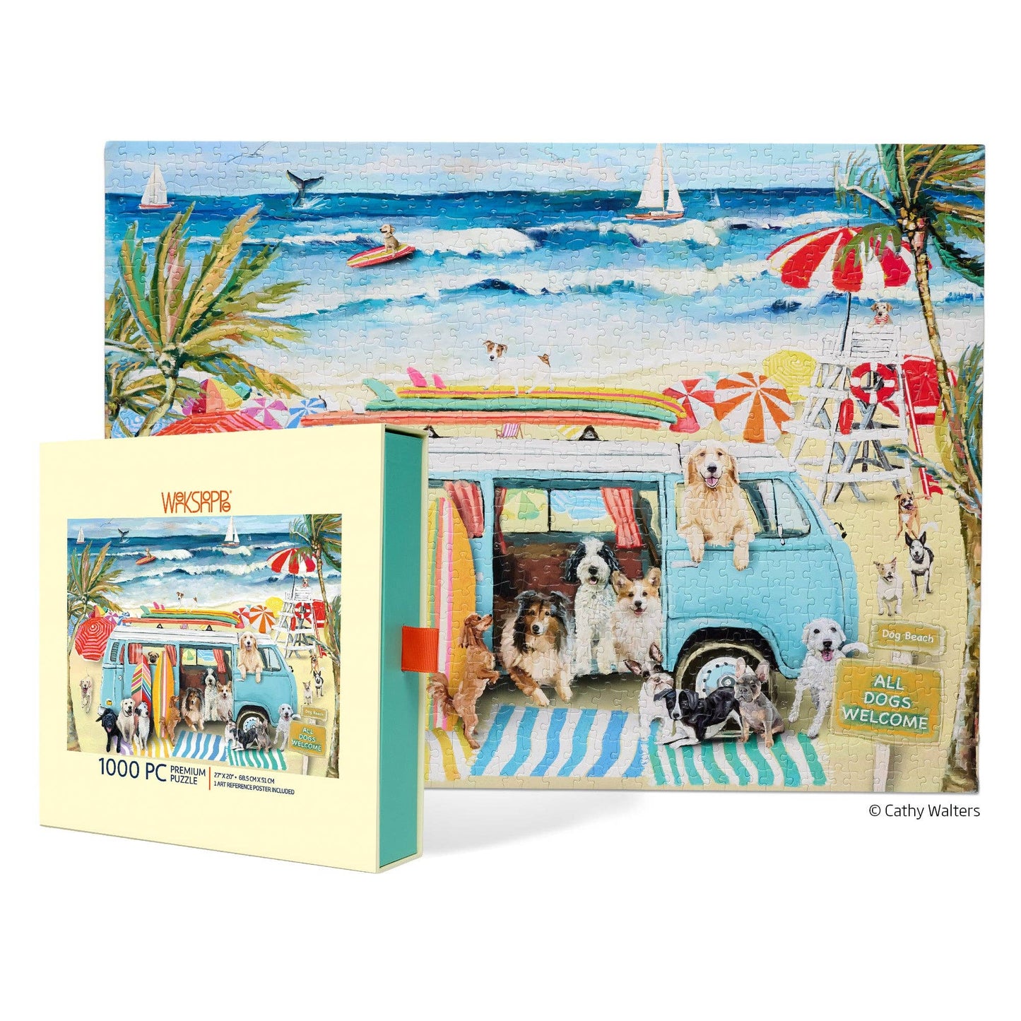 WerkShoppe - Doggie Surf School 1000 Piece Puzzle