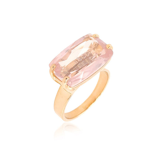 Vianna Transparenza Rose Quartz Ring - Size 8.5 - Chic Size