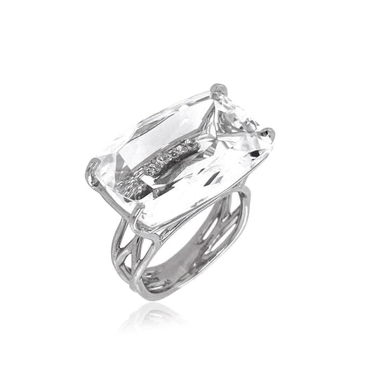 Vanna Transparenza  Crystal Ring - Size 7 - Elegant Size