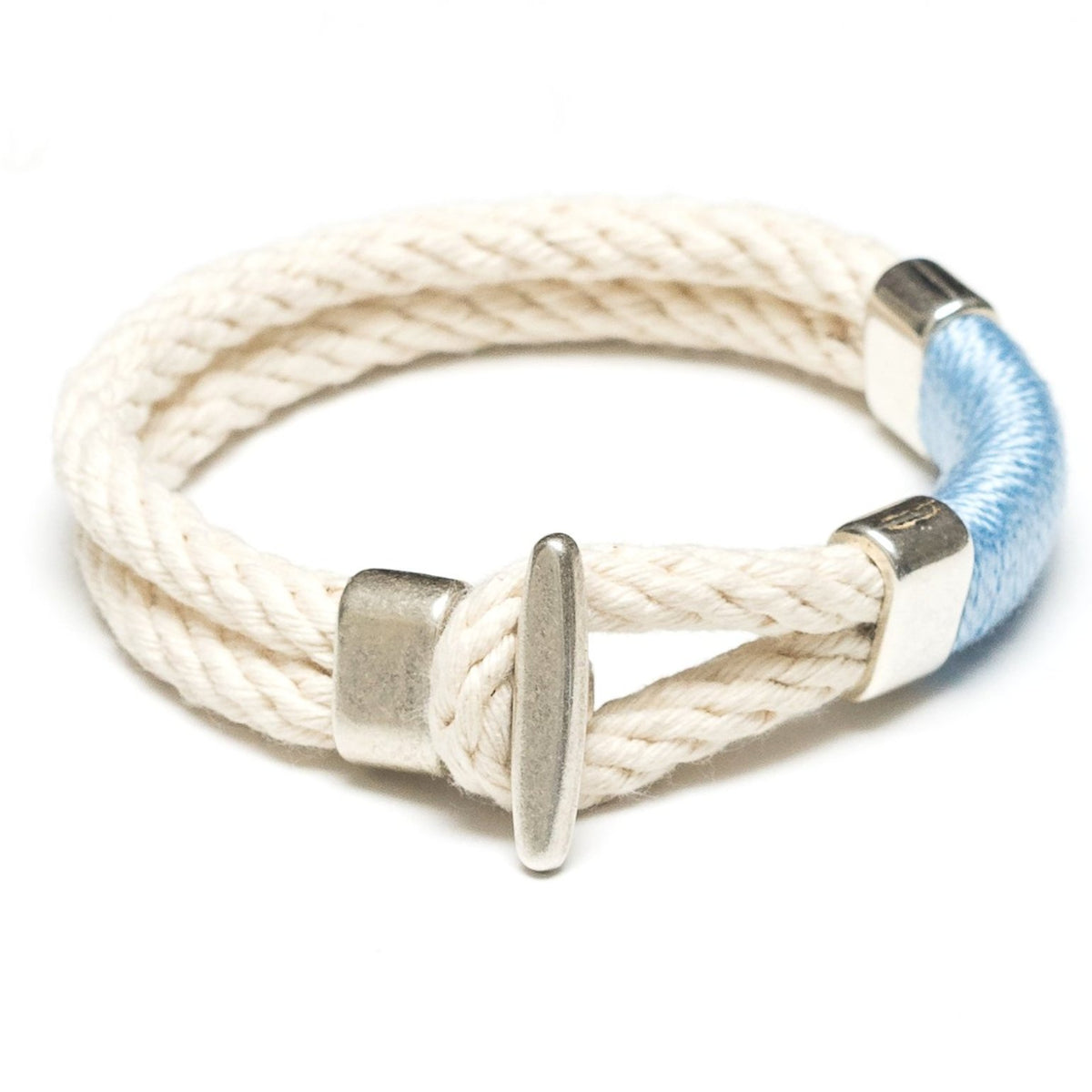 Allison Cole Jewelry - Cambridge Bracelet Ivory/ Light Blue/ Silver