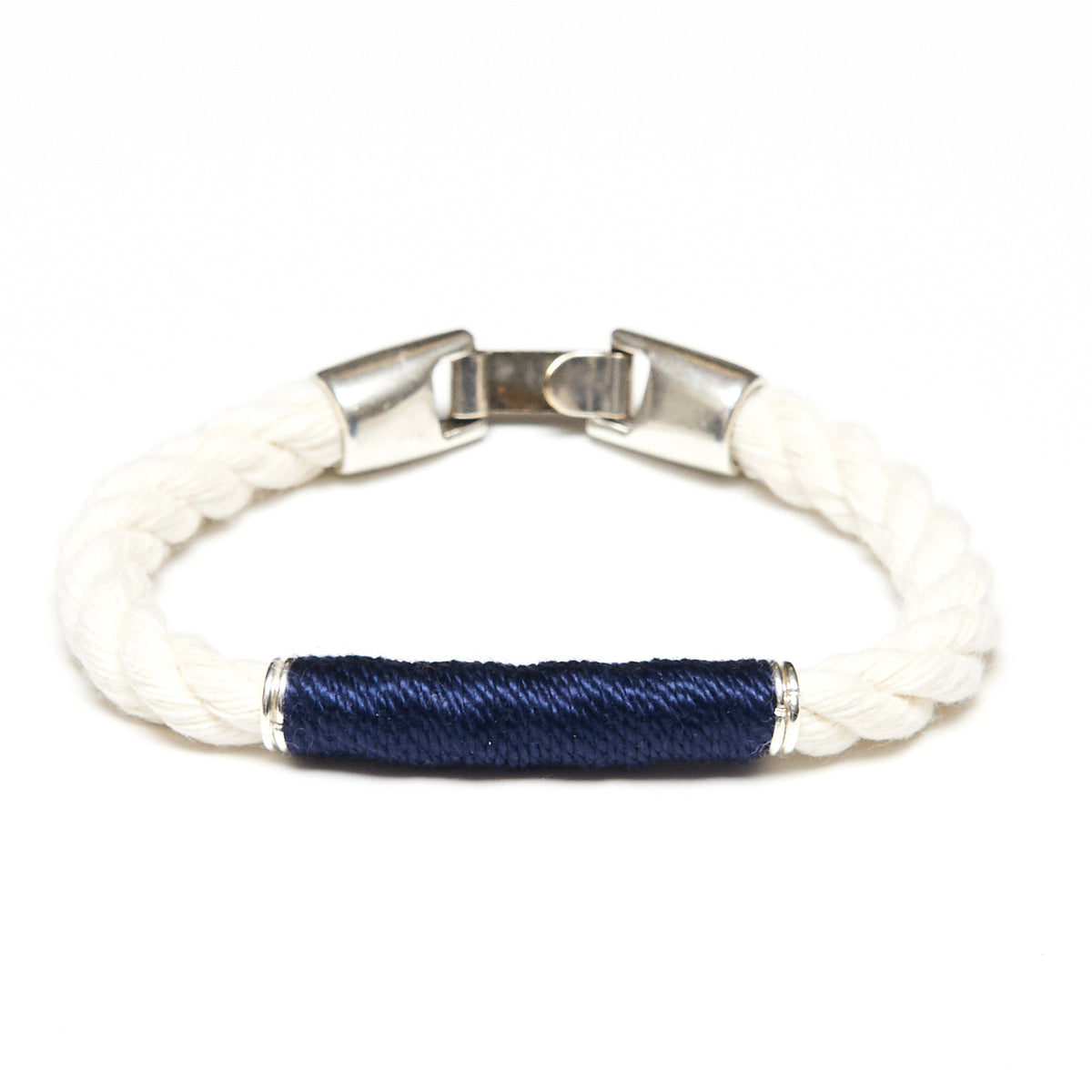 Allison Cole Jewelry - Beacon Bracelet - Ivory/ Navy/ Silver