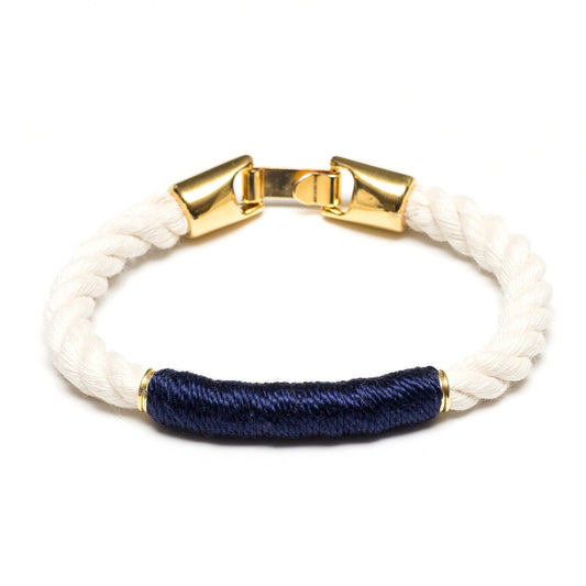 Allison Cole Jewelry - Beacon Bracelet - Ivory/ Navy/ Gold
