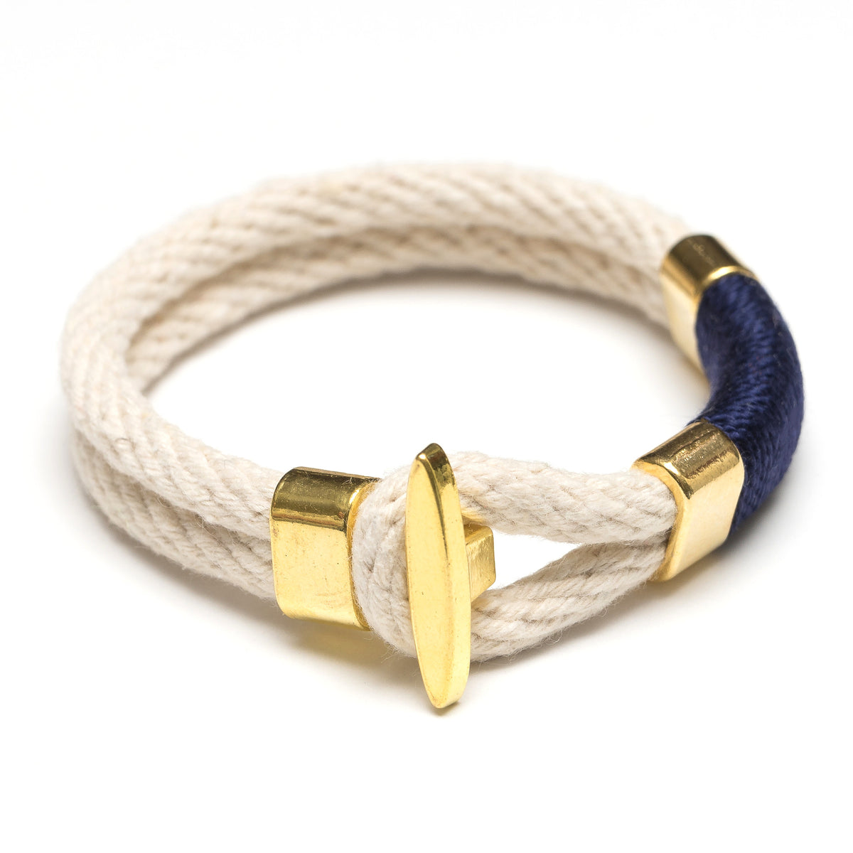 Allison Cole Jewelry - Cambridge Bracelet Ivory/ Navy/ Gold