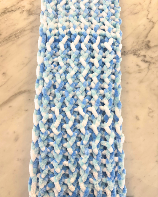 Handmade Scarf Blue and White - JLN Handmade