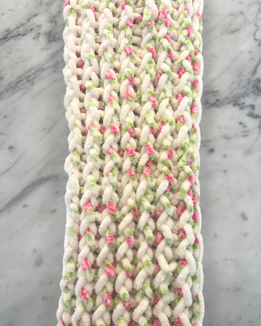 Handmade Scarf Roses on White - JLN Handmade