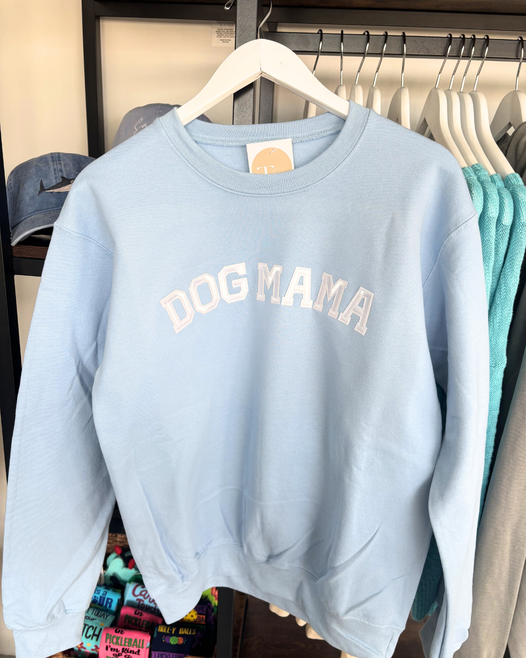 Dog Mama Crew Neck - Light Blue