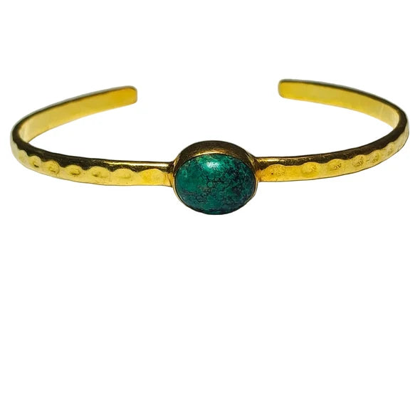 Freedom Stone Turquoise Freedom Cuff - Gold Plated over Brass