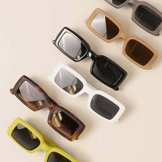 Rectangle Sunglasses - White