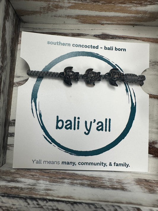 Bali - Y'all - Black Horn Bracelets with Button Closure