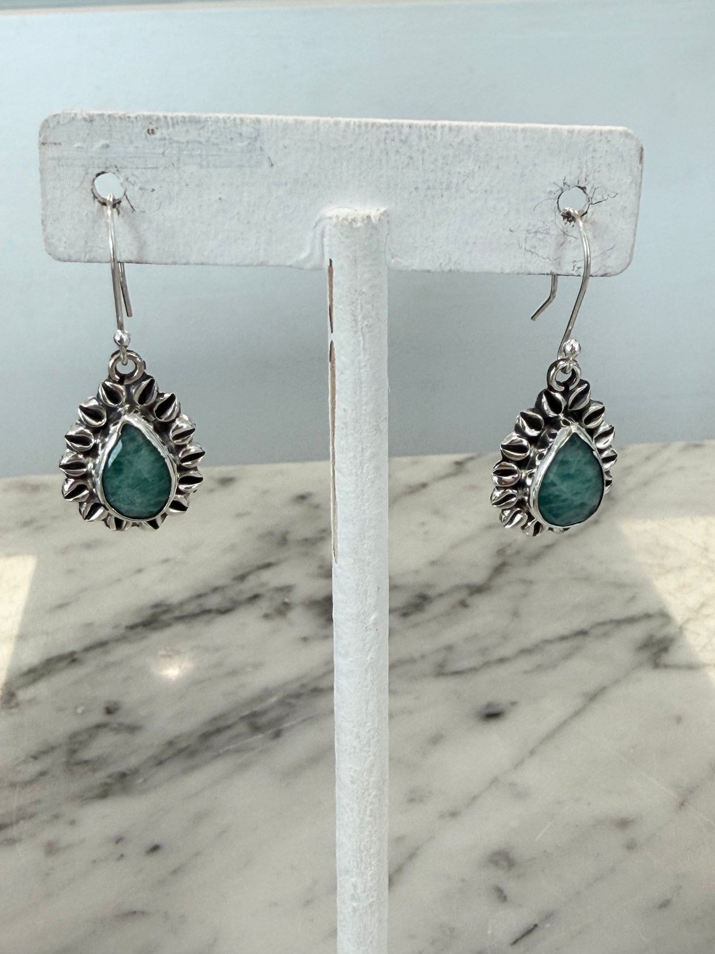Handmade Larimar Earrings - Sterling Silver