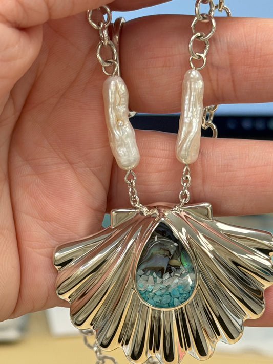 Sample Sale Necklace - Abalone Ocean Gradient