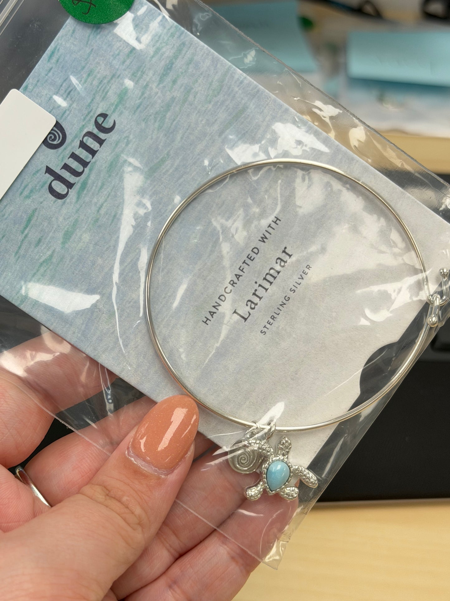 Sample Sale Bracelet - Larimar Turtle Bangle