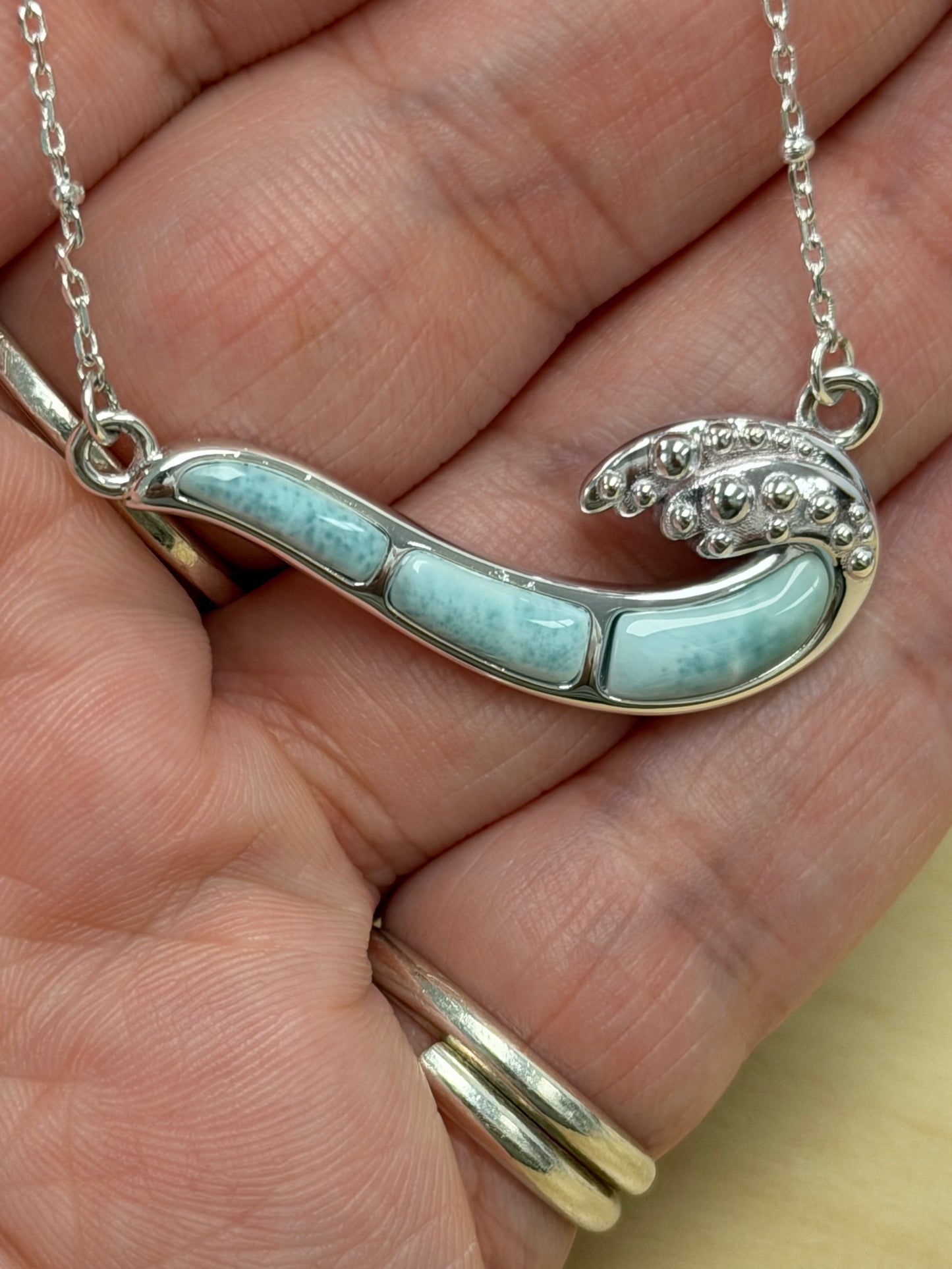 Sample Sale Necklace - Larimar Wave