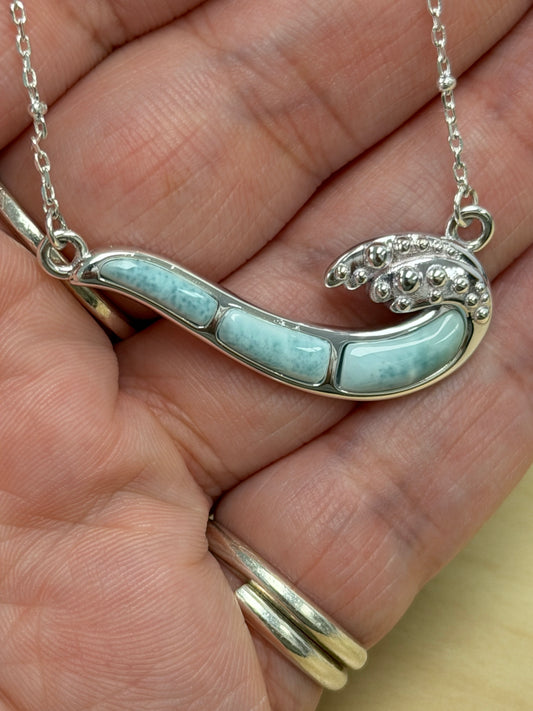 Sample Sale Necklace - Larimar Wave