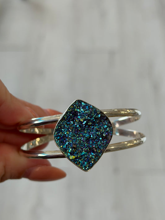 Druzy Cuff Sterling Silver