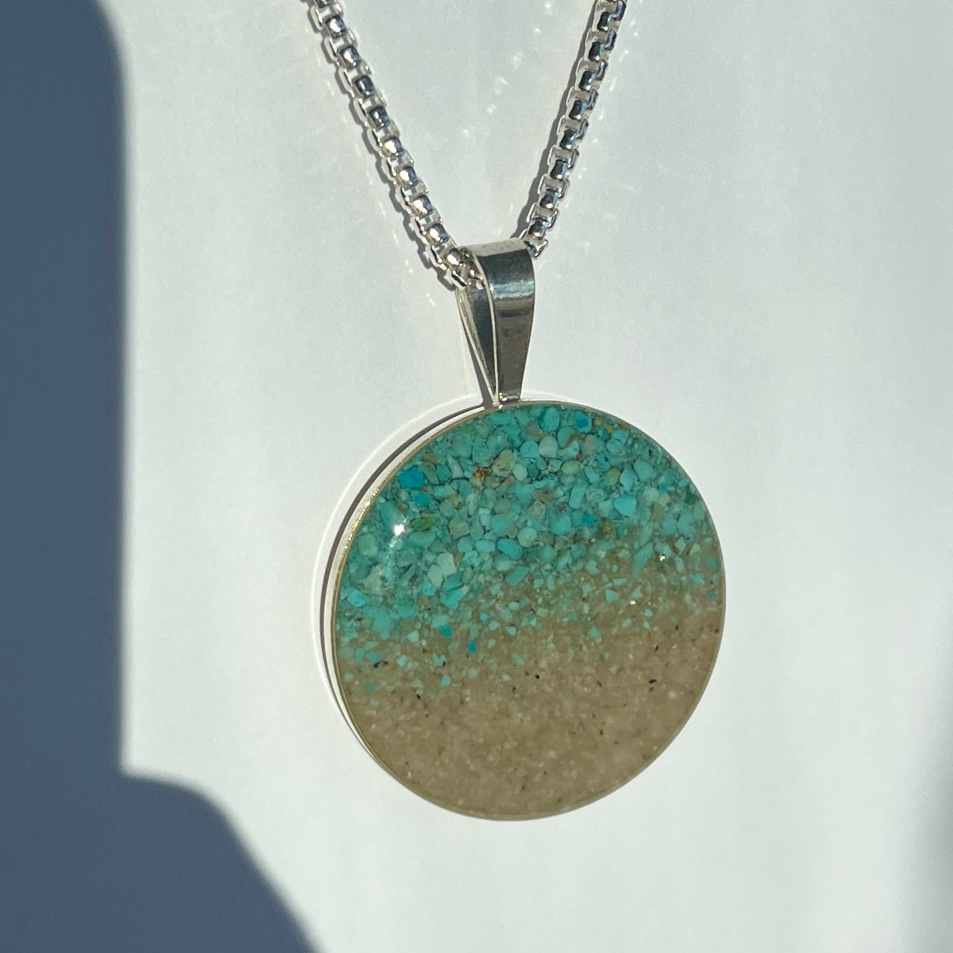 Dune Jewelry - Large Marina Necklace Turquoise Gradient - Mayflower Beach MA