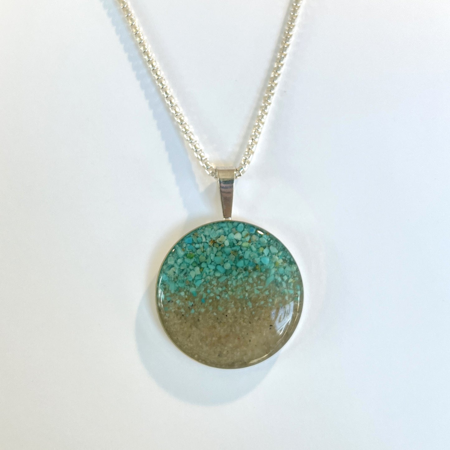 Dune Jewelry - Large Marina Necklace Turquoise Gradient - Mayflower Beach MA