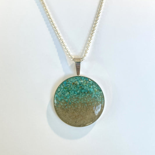 Dune Jewelry - Large Marina Necklace Turquoise Gradient - Mayflower Beach MA