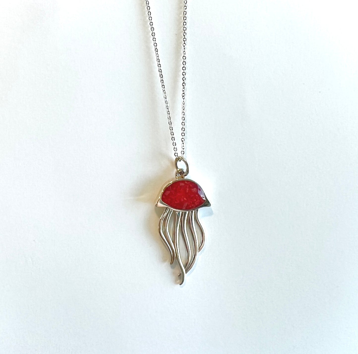 Dune Jewelry - Jellyfish Necklace - Red Coral