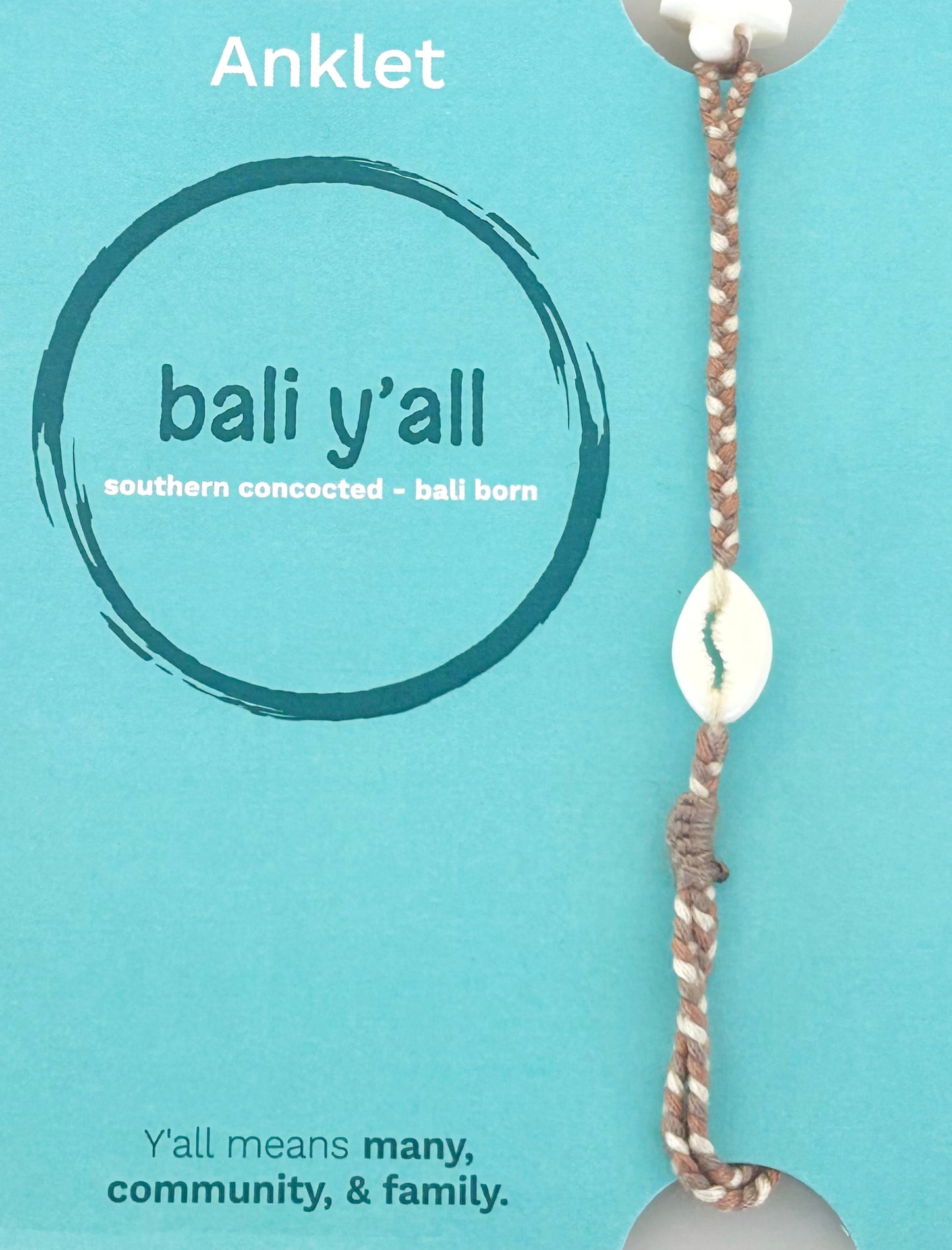 Bali - Y'all Mini Shape Anklet with Button Closure