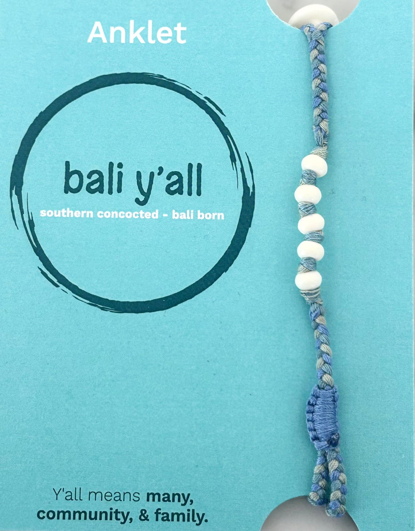 Bali - Y'all Mini Shape Anklet with Button Closure