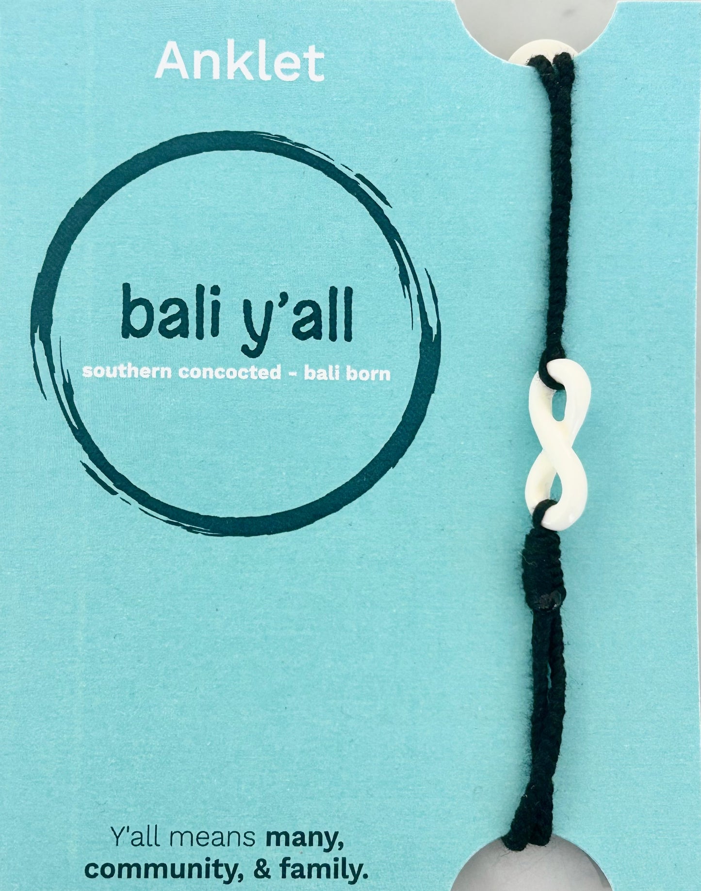 Bali - Y'all Mini Shape Anklet with Button Closure