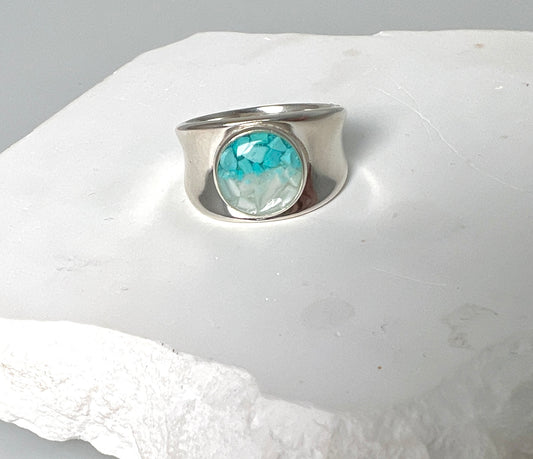 Bayview Ring Turquoise Gradient w/ MOP sz9