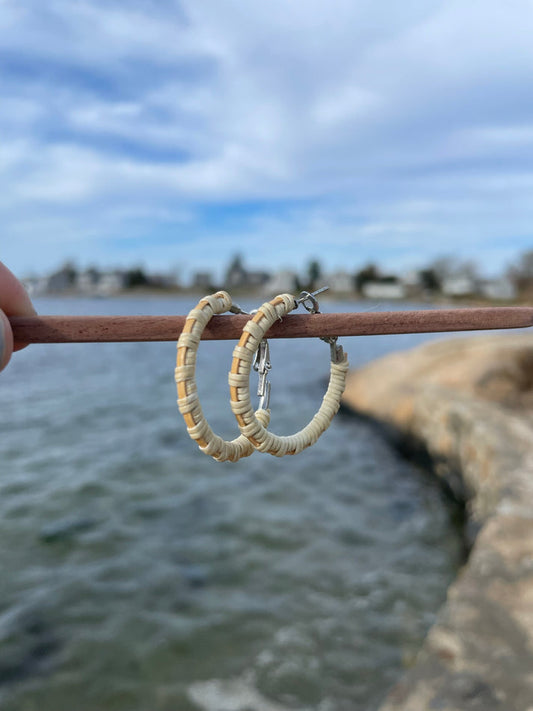 Stonington Designs - Whisper Hoop Earrings - Blanched Cane