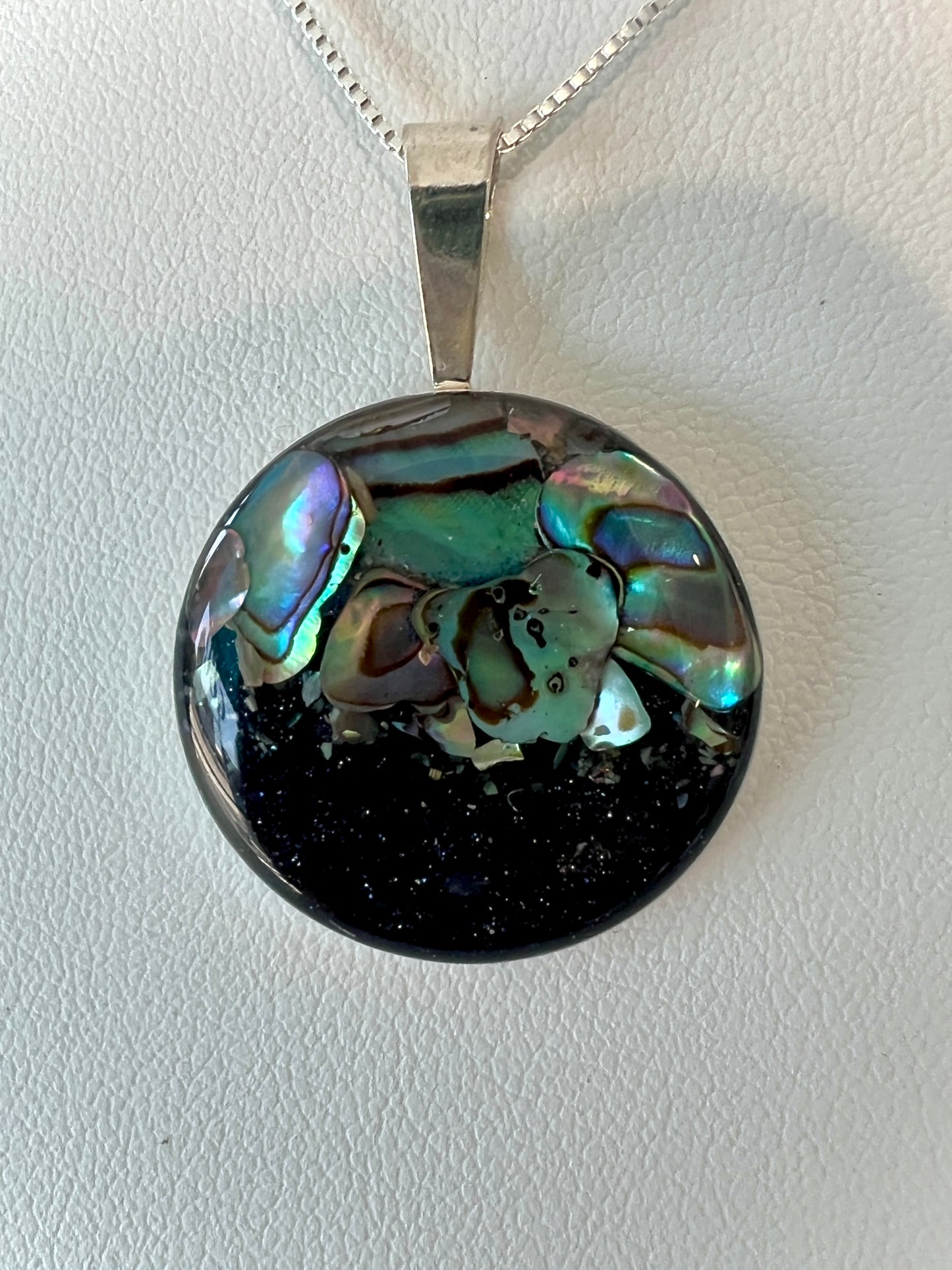 Marina Necklace - Abalone Gradient & Blue Sandstone