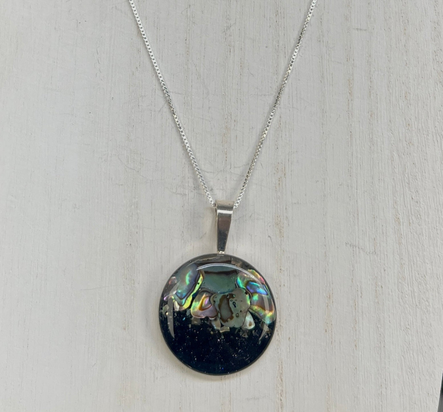 Marina Necklace - Abalone Gradient & Blue Sandstone