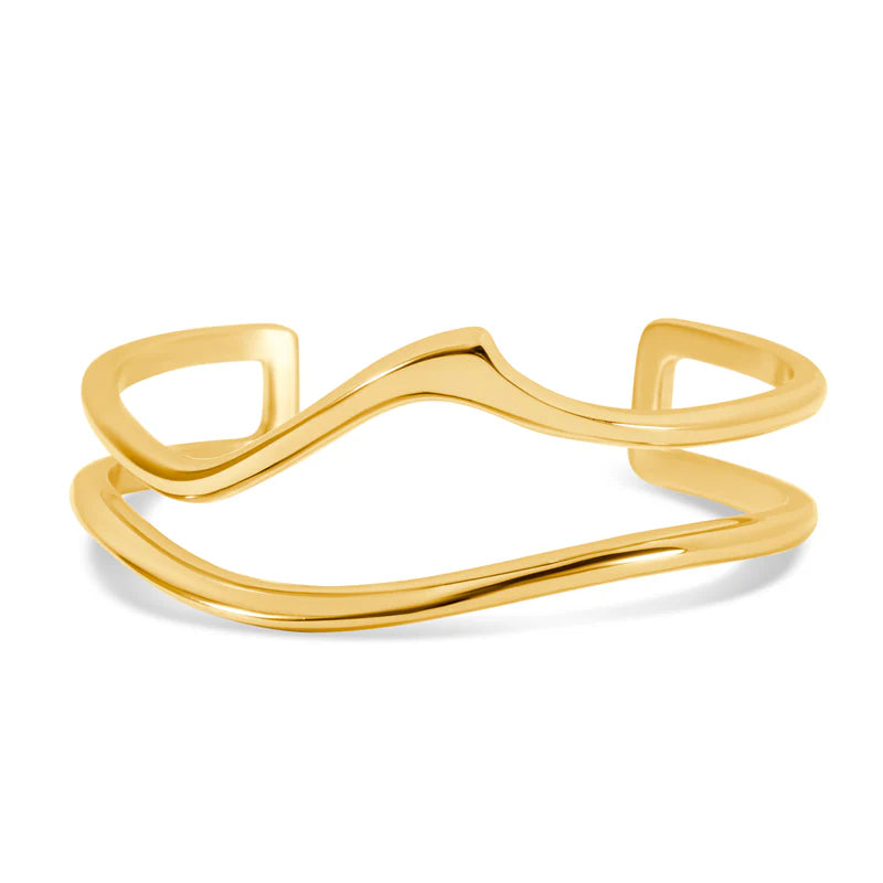 Sculptural Swell Cuff Bracelet - Gold