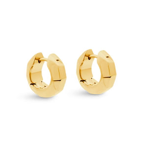 Geo Hoop Earrings Gold