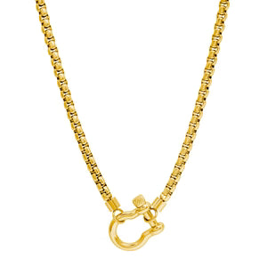Shackle Lock Necklace Gold