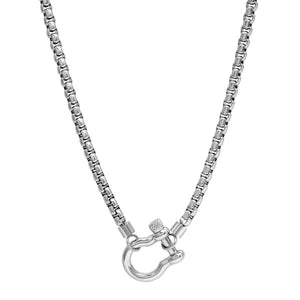 Shackle Lock Necklace Silver