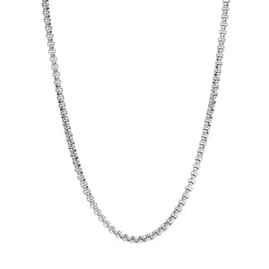 Rounded Box Necklace - Silver
