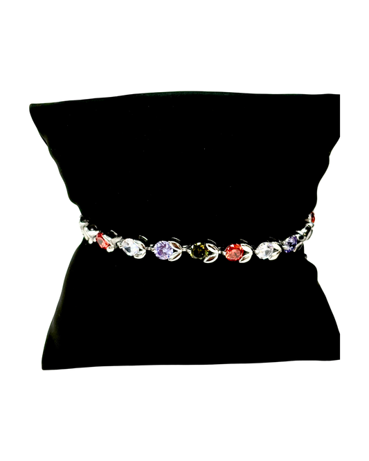 Mi Tesoro One of a Kind Crystal Bracelet Silver