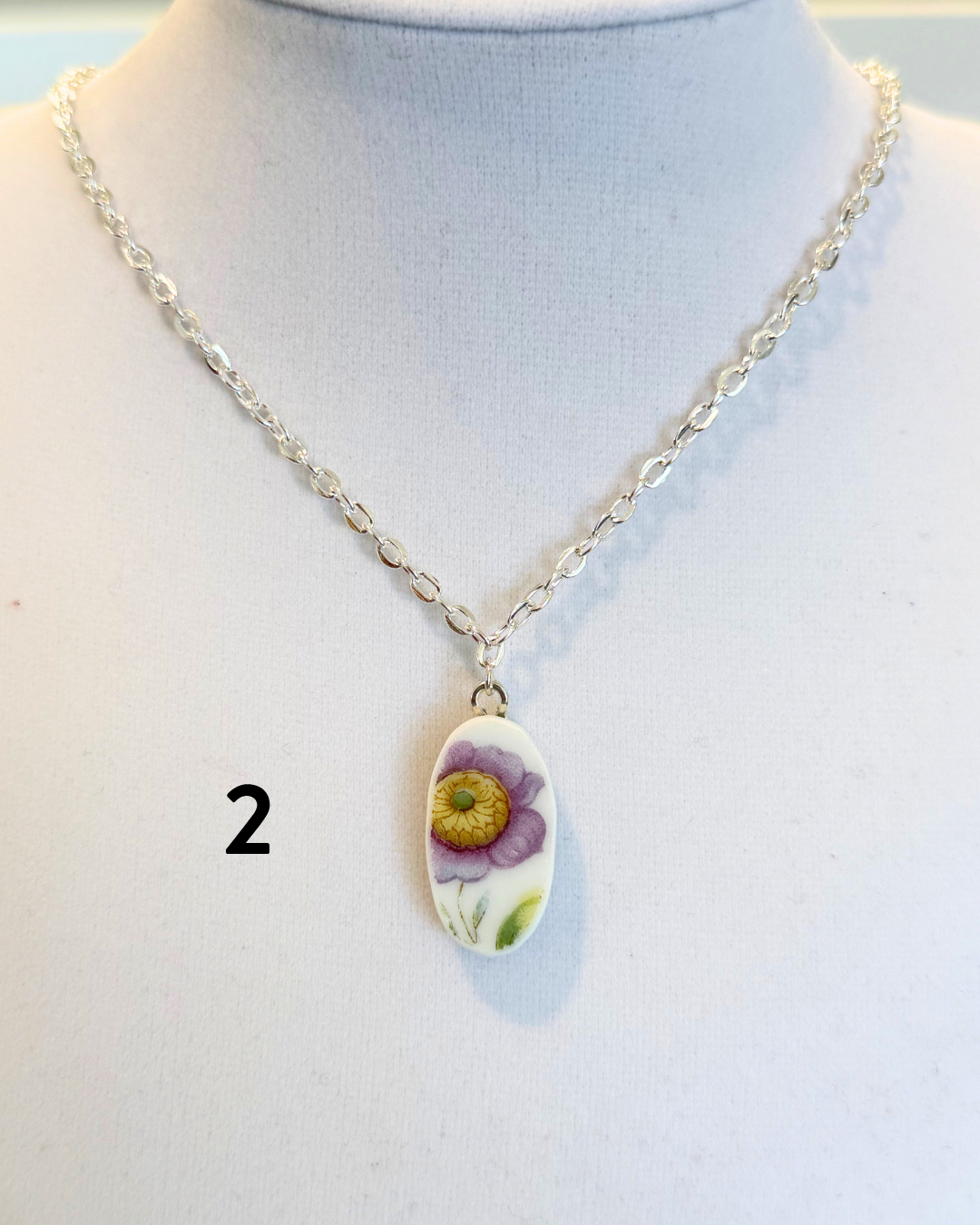 Broken Plate Mini Oval Necklace