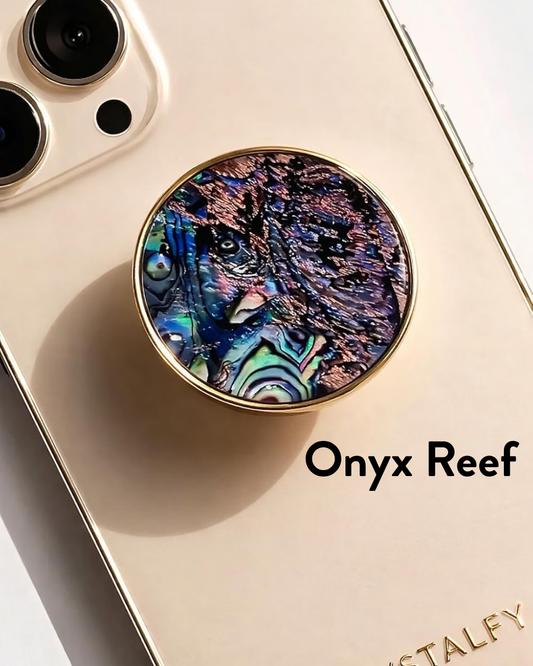 CRYSTALFY - Natural Abalone Seashell Phone Grip Holder