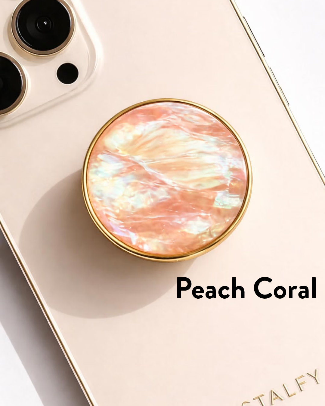 CRYSTALFY - Natural Abalone Seashell Phone Grip Holder
