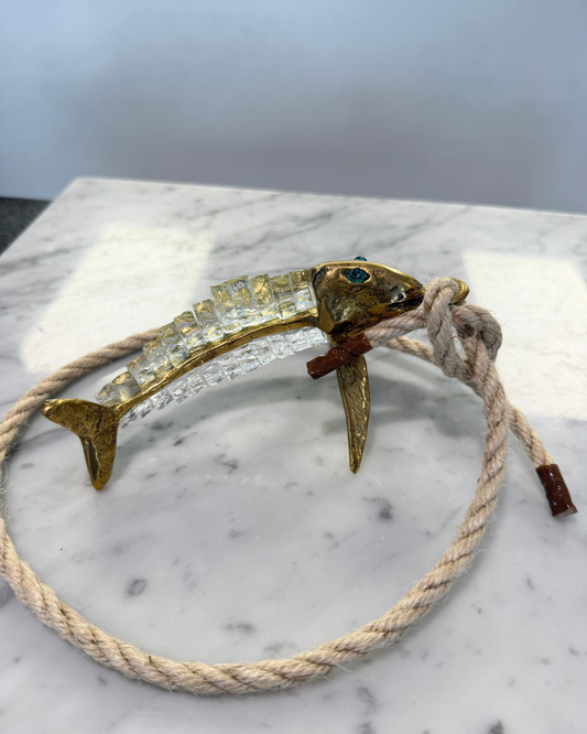 Small Santorini Clear Glass Fish Sculpture