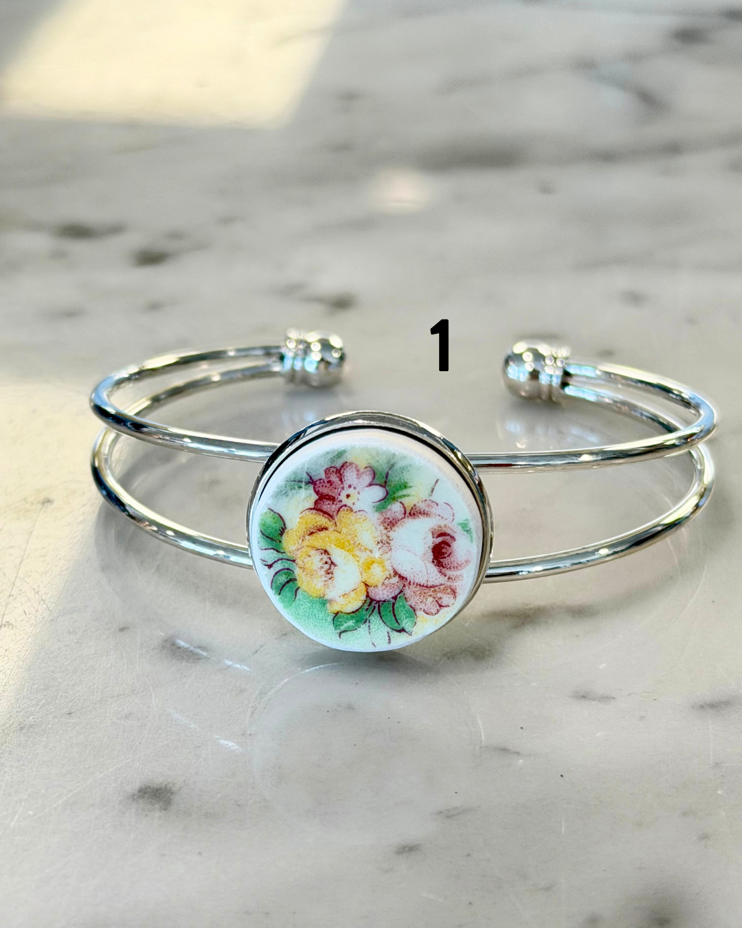 Broken Plate Cuff Bracelet