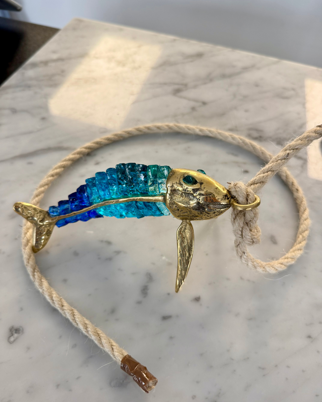Small Santorini Glass Fish Sculpture